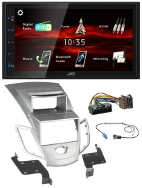 JVC USB Bluetooth MP3 DAB 2DIN Autoradio für Ford Fiesta 2010-17 Display silber