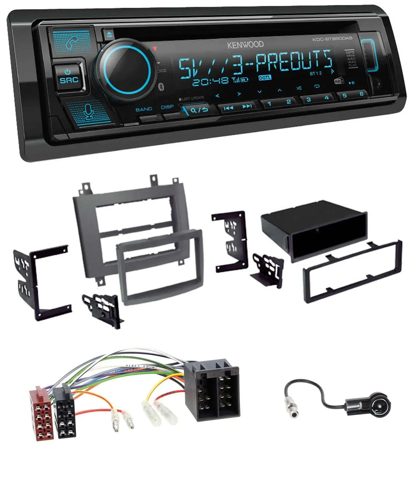 Kenwood Bluetooth USB CD MP3 DAB Autoradio für Cadillac CTS 2003-2006 SRX 2004-2