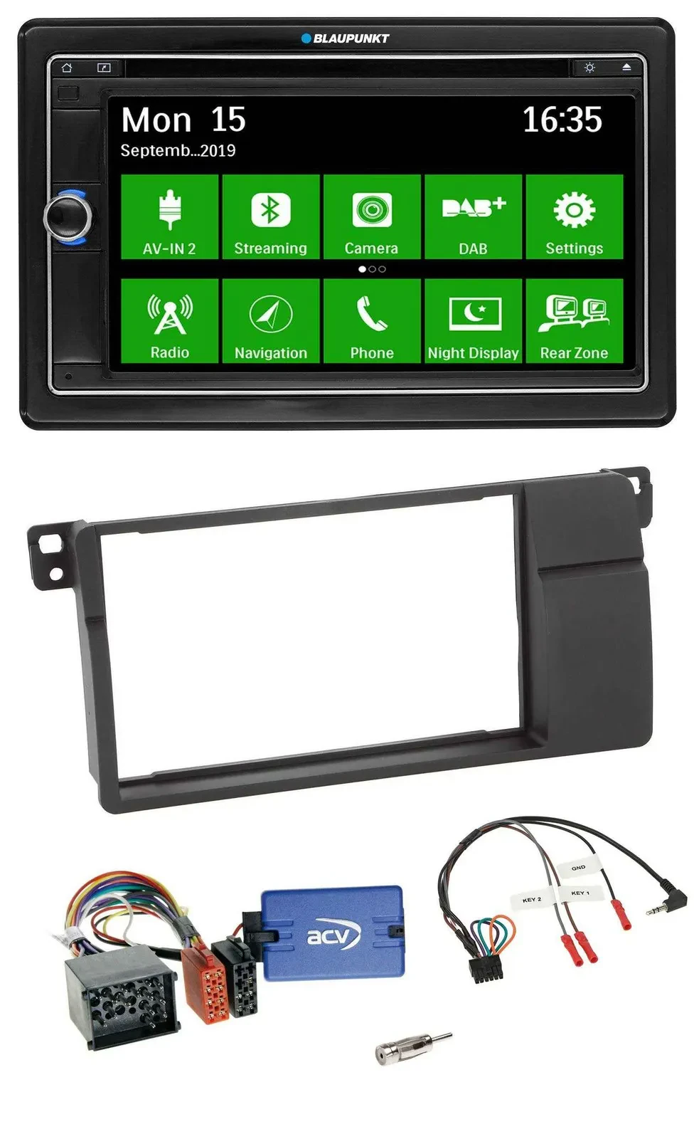 Blaupunkt Bluetooth 2DIN Lenkrad DAB USB TMC Navigation für BMW 3er E46 2000-200