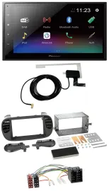 Автомагнитола Pioneer 2DIN, DAB, MP3, Bluetooth, USB, для Fiat 500 до 2012, черная soft-touch