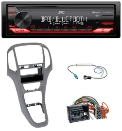 JVC Bluetooth USB DAB MP3 Autoradio für Opel Astra J ab 2009 Titan grau