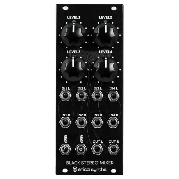 Модульный студийный синтезатор Erica Black Stereo Mixer V3 Eurorack Synth Module