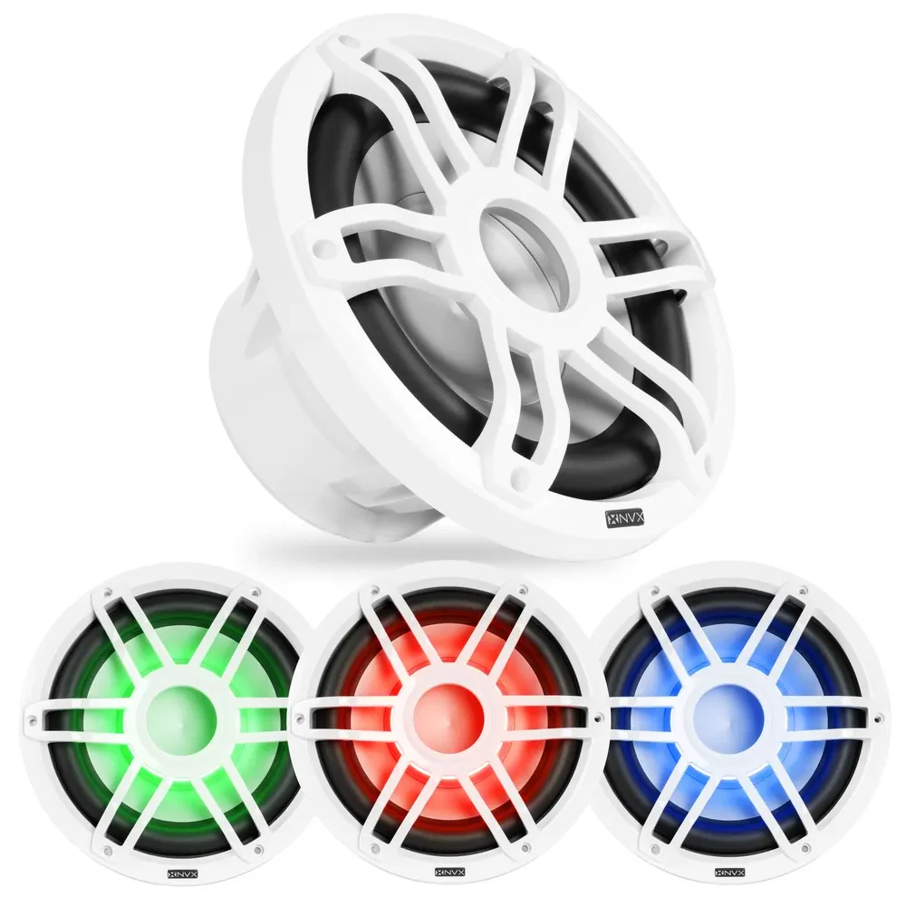 Сабвуфер пассивный для морского применения NVX MV104W 10" V-Series, белый, с LED-подсветкой