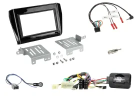 Einbauset Lenkradadapter Doppel DIN Autoradio für Suzuki Swift ab 18 Klavierlack