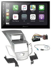 Автомагнитола Pioneer для Ford Fiesta (2010–2017) 2-DIN, Bluetooth, DAB, USB, MP3, серебристый