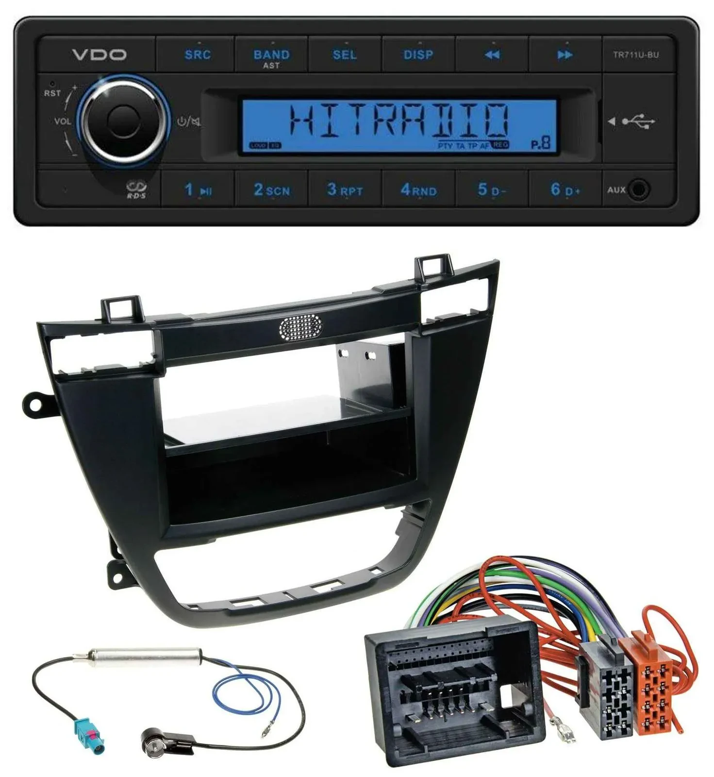 Автомагнитола для Opel Insignia (2008–2013) VDO 1-DIN USB/AUX MP3, черная