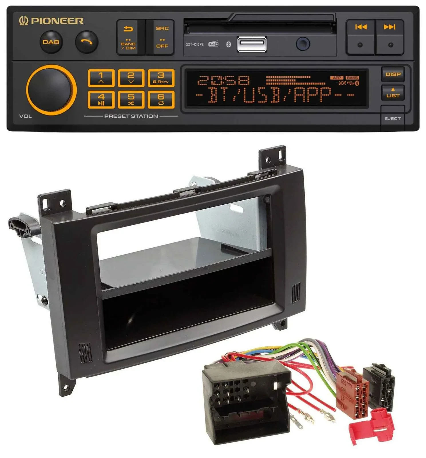 Автомагнитола Pioneer DAB, MP3, USB, Bluetooth для Mercedes A-Class, B-Class, Vito