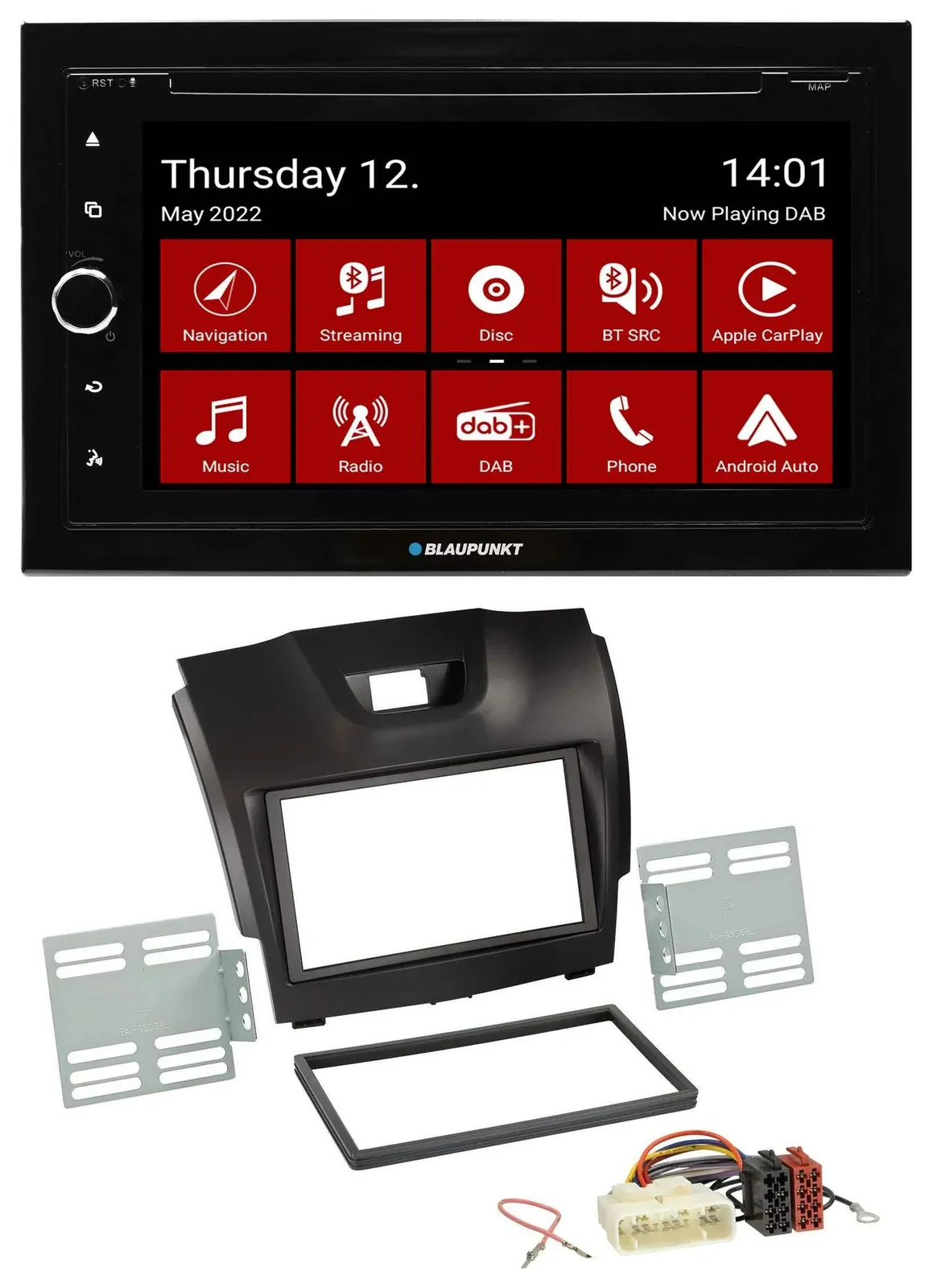 Blaupunkt MP3 DVD Bluetooth DAB 2DIN USB Autoradio für Isuzu D-Max ab 2012 dunke