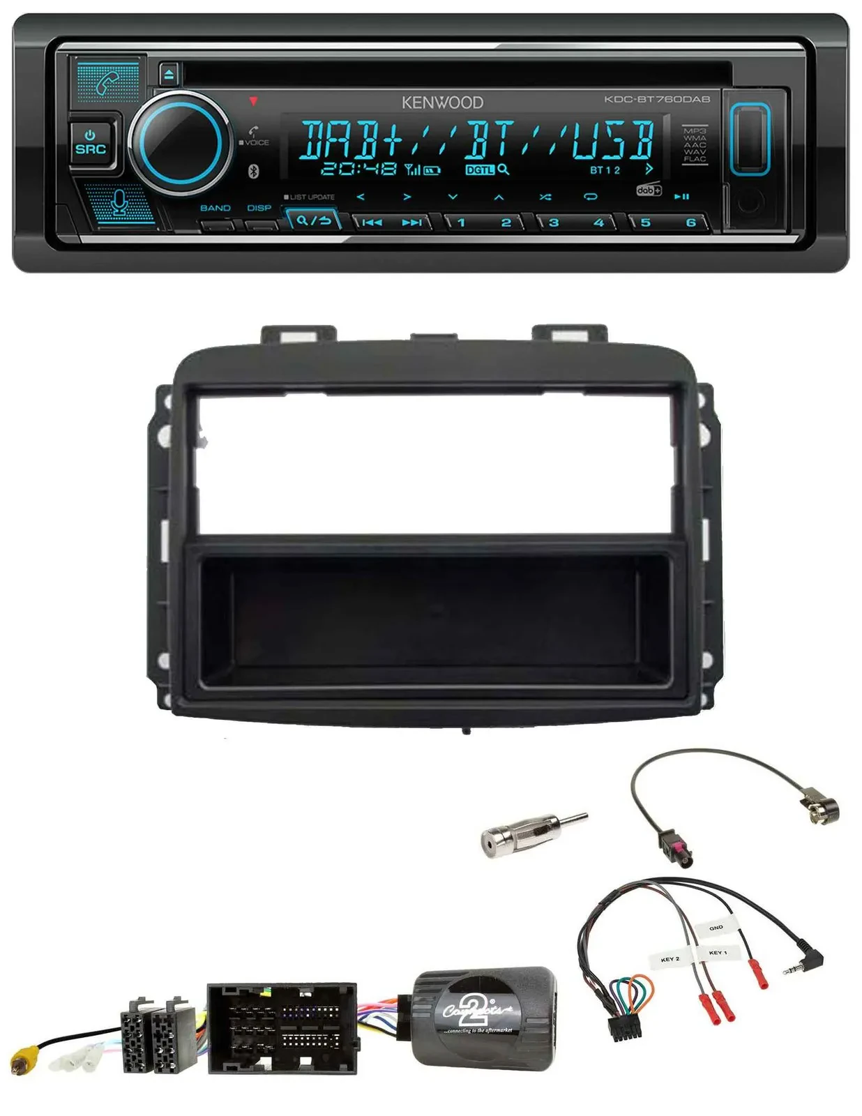 Автомагнитола для Fiat 500L (с 2012) Kenwood Bluetooth DAB USB CD