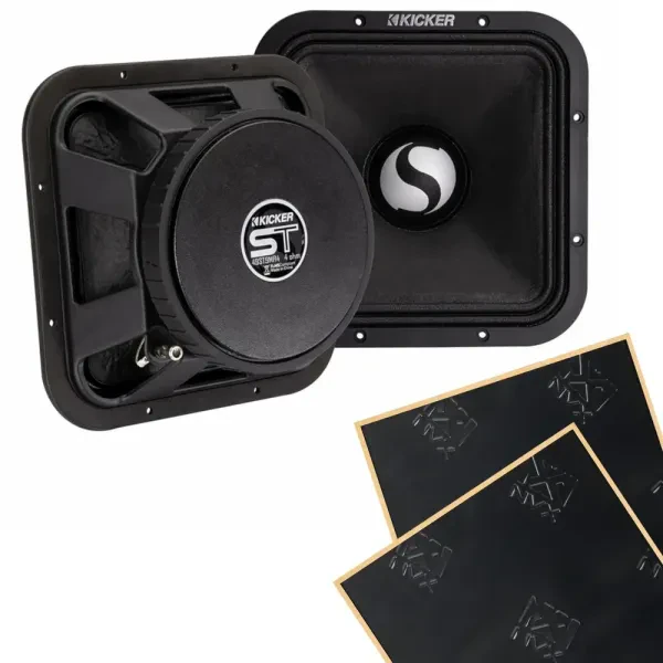 Kicker 49ST9MR8 9" Pro-Audio Midrange Car Speakers + Sound Damping