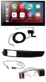 Автомагнитола для Alfa Romeo Giulietta Pioneer 2-DIN USB Bluetooth DAB MP3, черный глянцевый