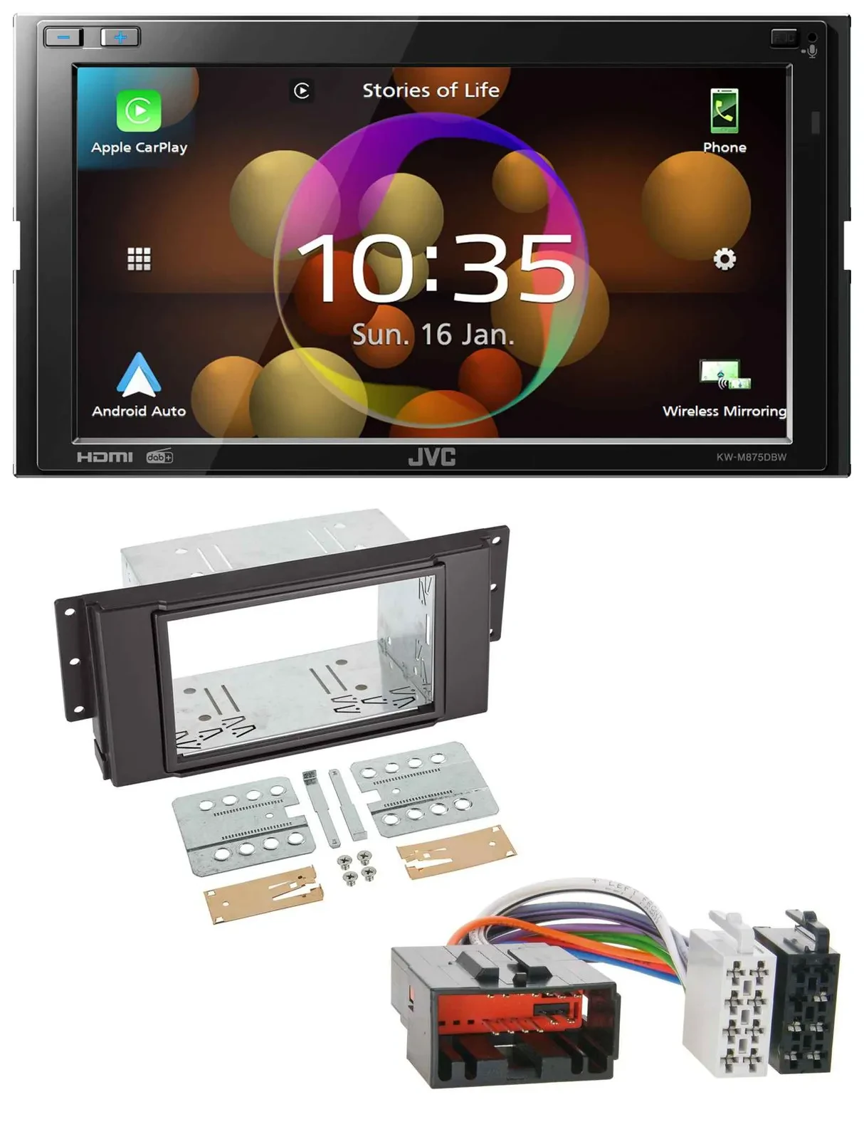 JVC DAB MP3 2DIN Bluetooth USB Autoradio für LandRover Free Lander 2007-2010