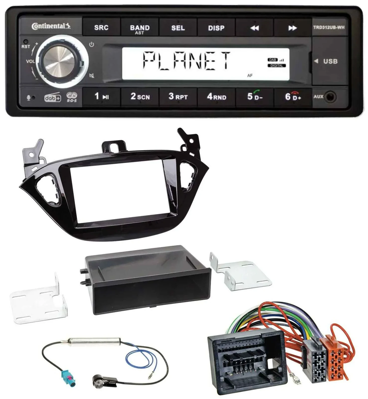 Continental USB 1DIN AUX DAB MP3 Autoradio für Opel Adam ab 13 Corsa E ab 15 Abl