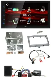 JVC USB Bluetooth Lenkrad DAB 2DIN Autoradio für Porsche 911 Boxster Cayman silb