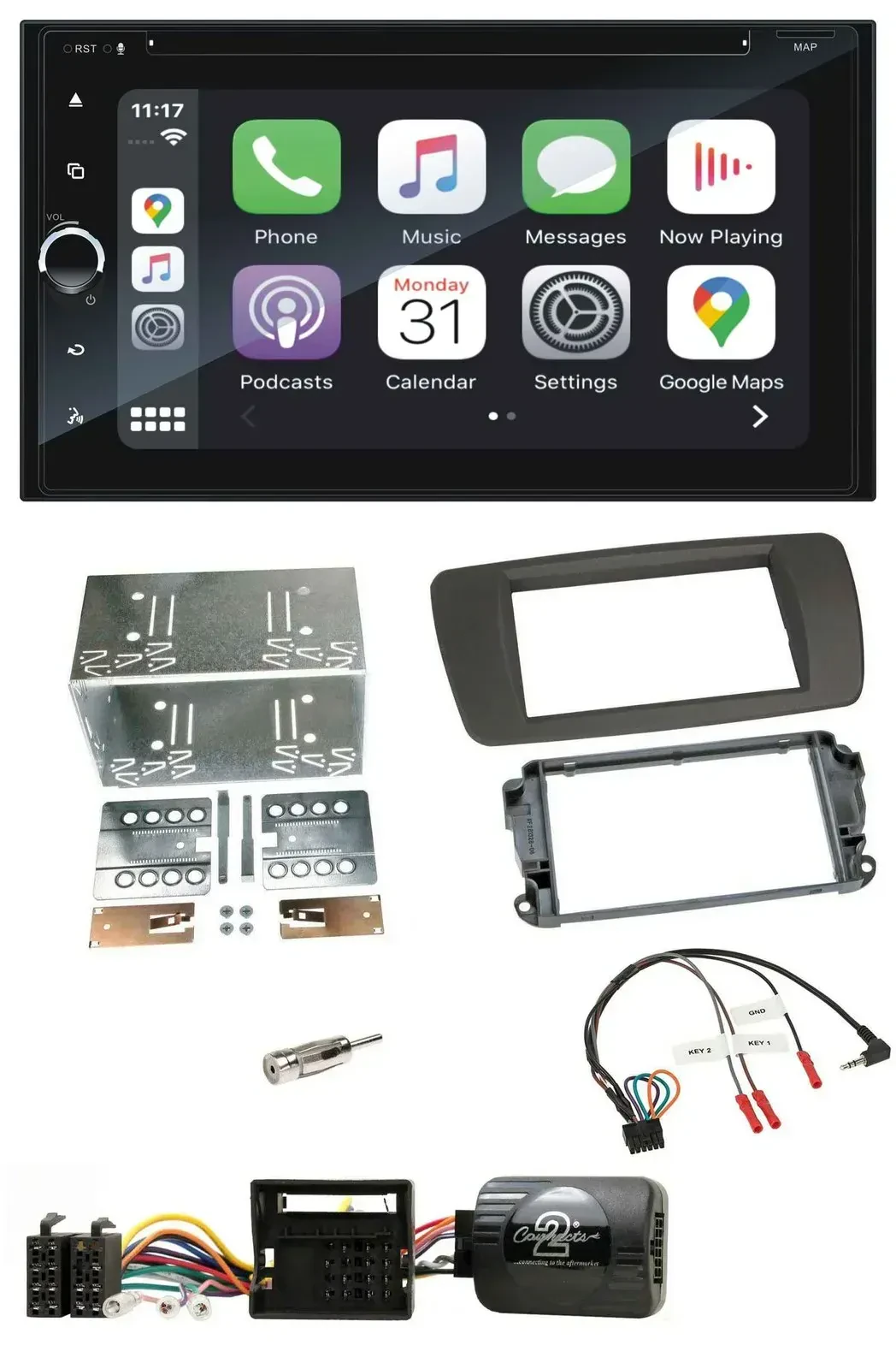 Blaupunkt DAB USB Bluetooth Lenkrad 2DIN TMC Navigation für Seat Ibiza ab 08 tua