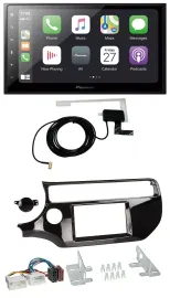 Автомагнитола Pioneer 2-DIN, USB, MP3, Bluetooth, DAB, черный (piano black) для Kia Rio (UB) с 2015