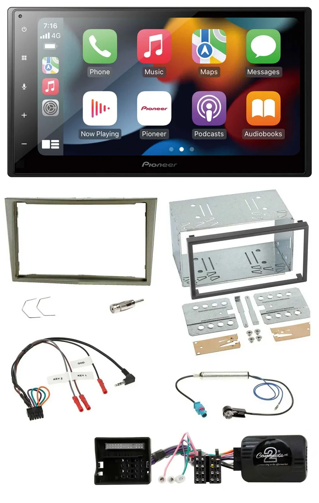 Pioneer DAB Bluetooth 2DIN USB Lenkrad Autoradio für Opel Corsa D Astra H Zafira