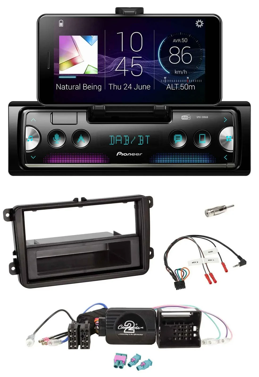 Pioneer USB Lenkrad Bluetooth DAB Autoradio für VW Passat Polo Scirocco Sharan T