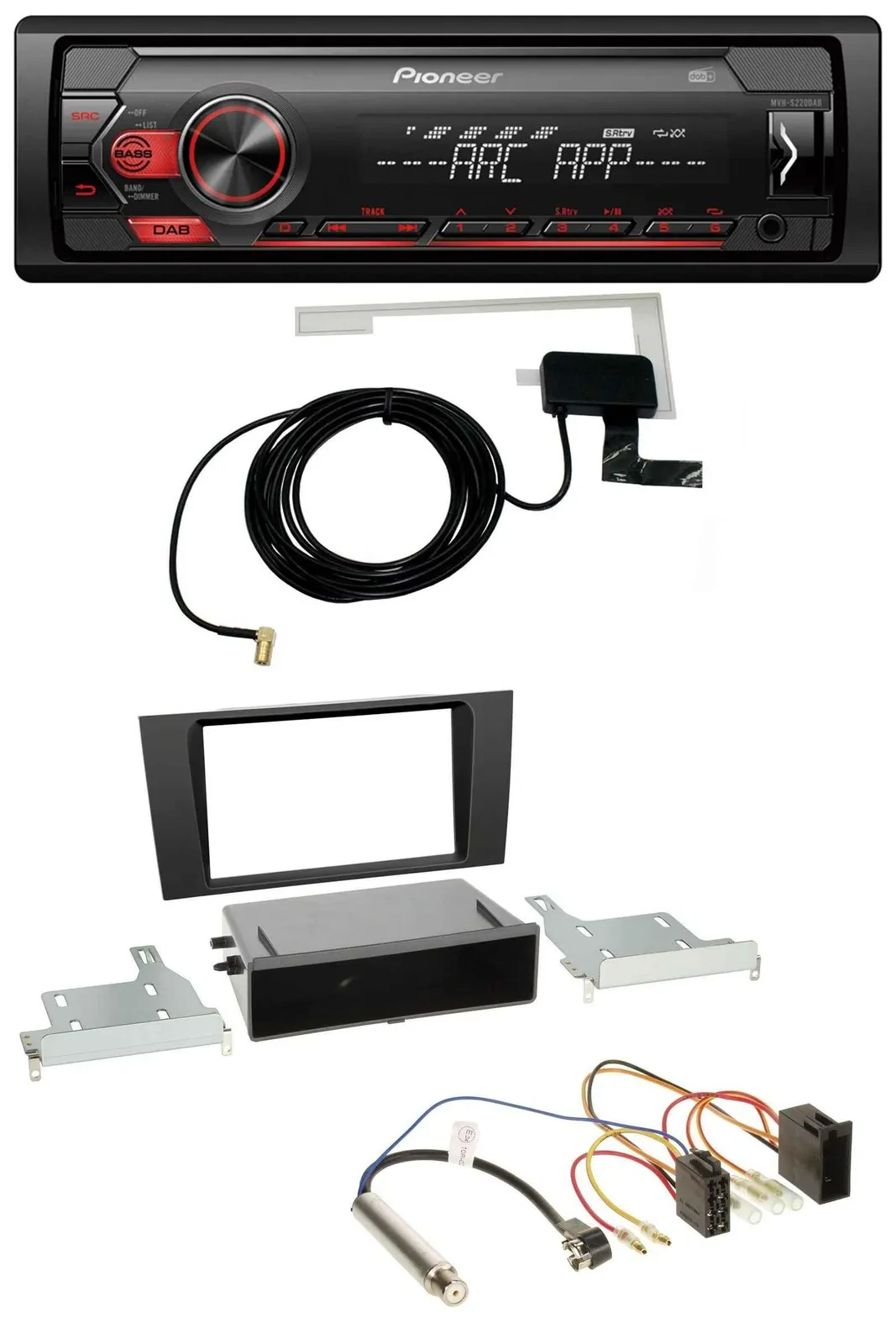 Pioneer 1DIN USB DAB MP3 AUX Autoradio für Audi A4 (B5 1999-2001) Symphony