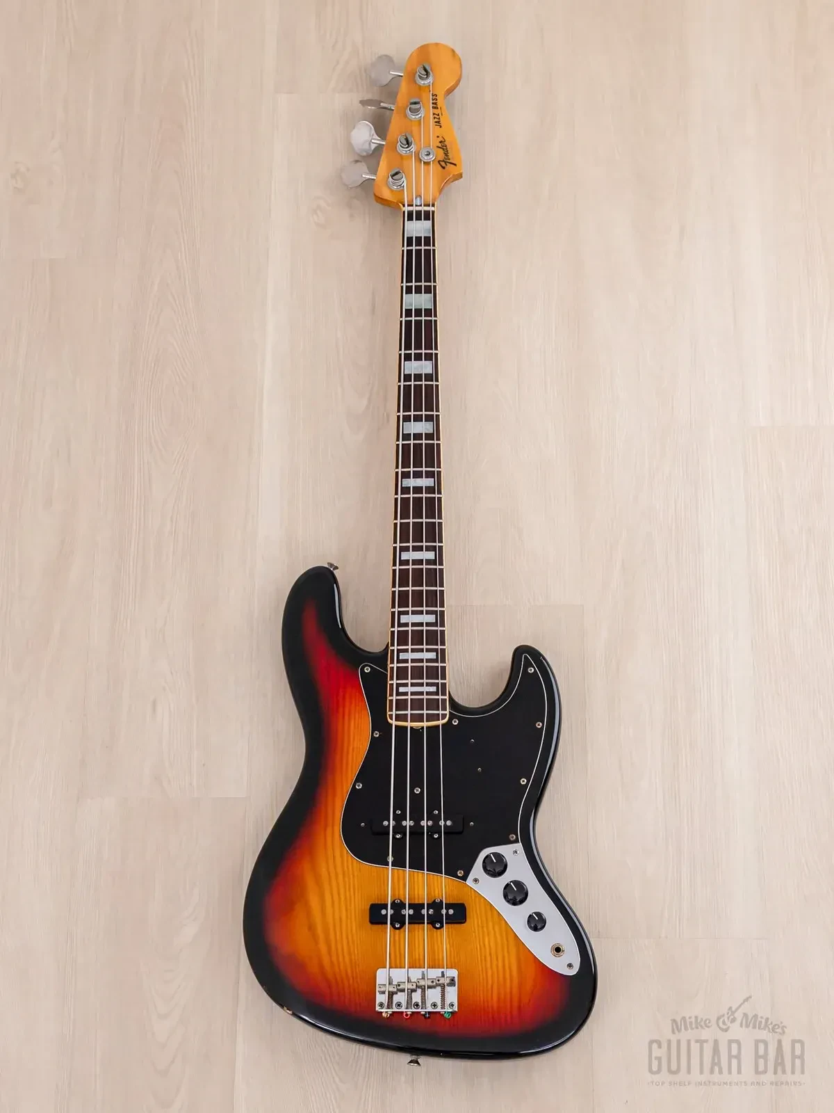 Бас-гитара Fender Jazz Bass 1975 Vintage Reissue JB75-80 JJ Sunburst w/case Japan 1988