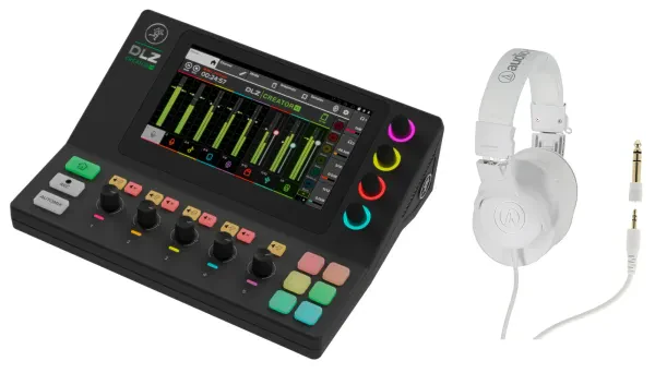 Mackie DLZ Creator XS DSP/Bluetooth Digital Mixer + Audio Technica Headphones