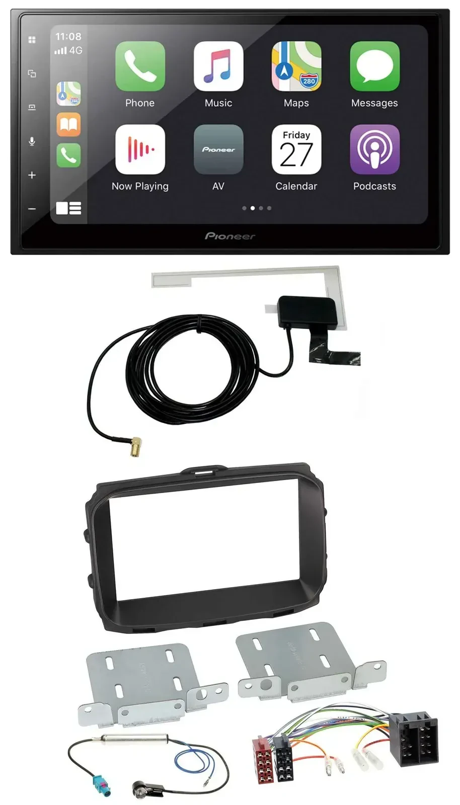 Автомагнитола Pioneer 2-DIN, Bluetooth, DAB, USB, MP3 для Alfa Romeo Giulietta (2013–2021), ISO