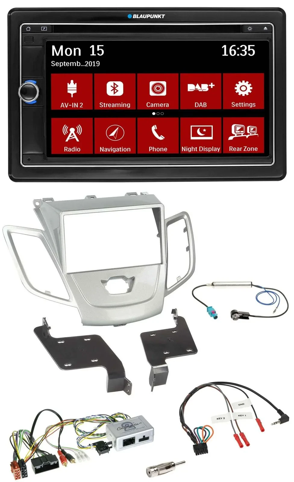 Blaupunkt Lenkrad DAB TMC 2DIN USB Bluetooth Navigation für Ford Fiesta 2010-201