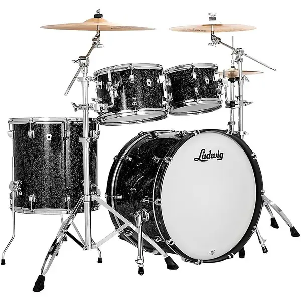 ударная установка акустическая Ludwig NeuSonic 4-Piece Mod 2 Shell Pack With 22" Bass Drum Ebony Pearl