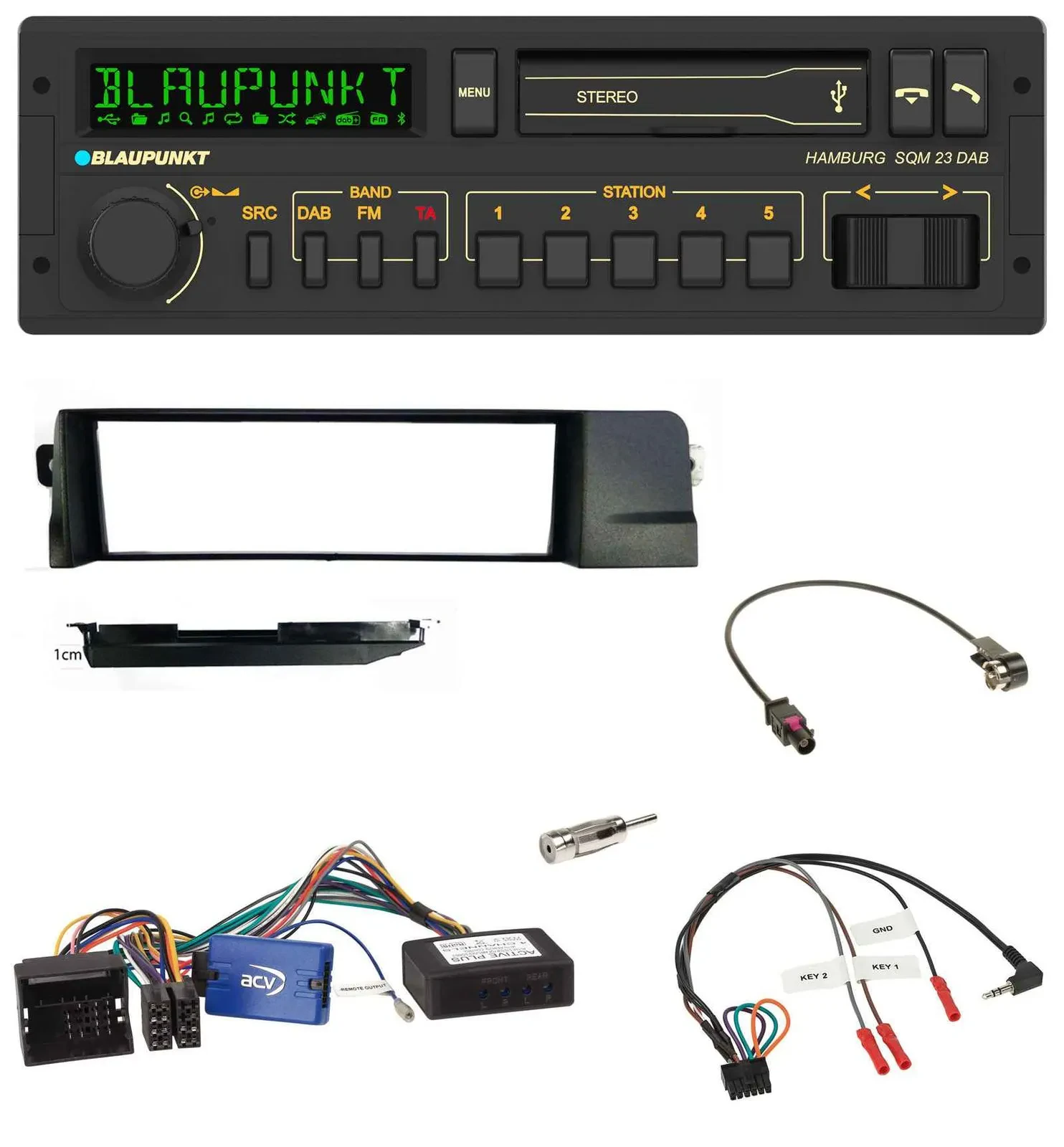 Blaupunkt USB DAB Bluetooth Lenkrad Autoradio für BMW 3er 01-07 E46 schwarz HQ