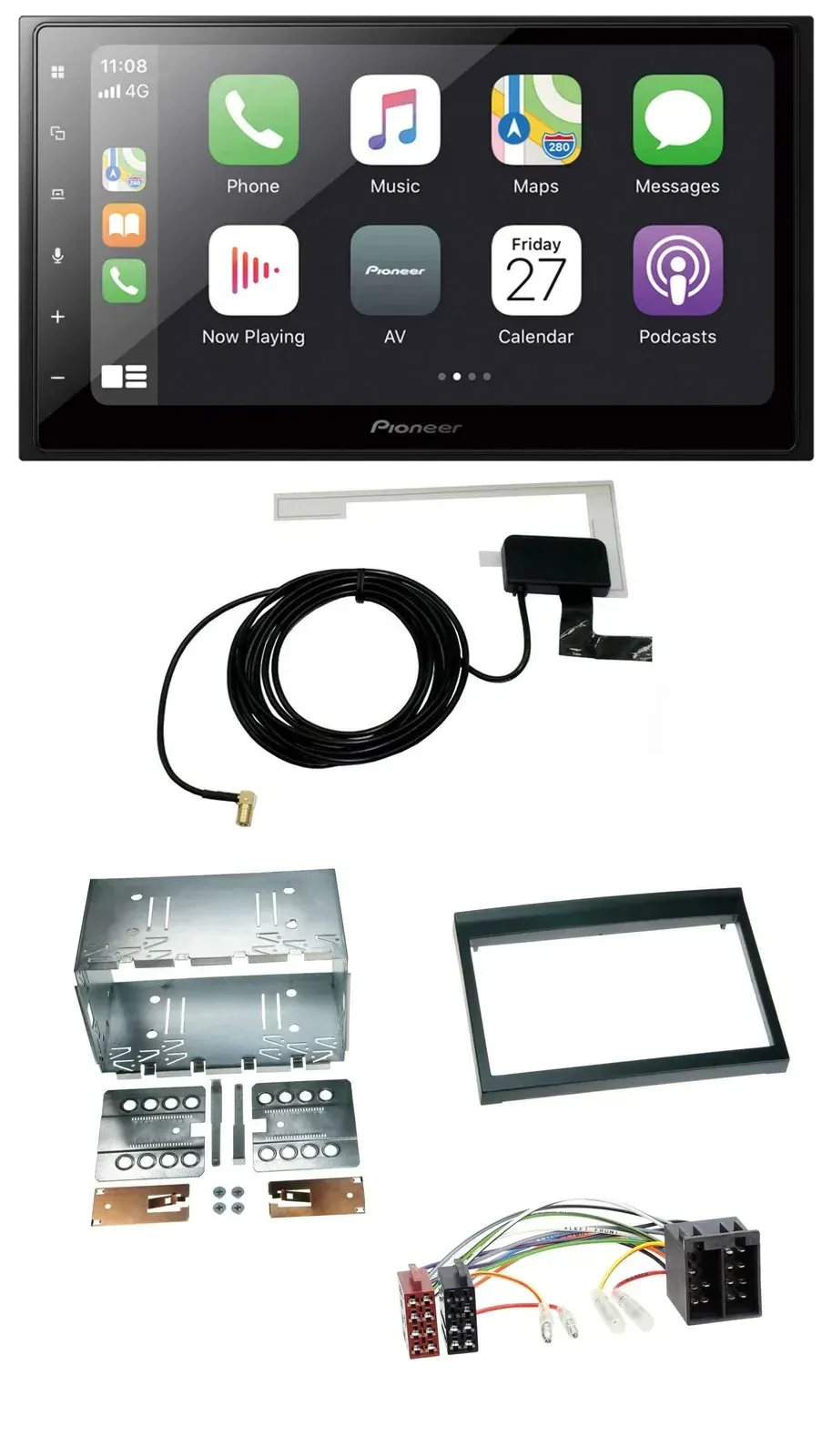 Автомагнитола для Porsche Boxster 1996–2004 Pioneer 2-DIN, USB, MP3, Bluetooth, DAB