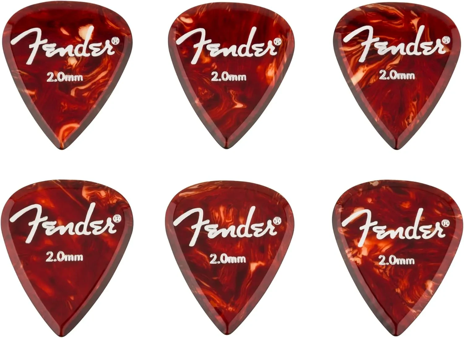 Медиаторы Fender 198-6351-003 Aero Acrylic Red 2.0 (6 штук)