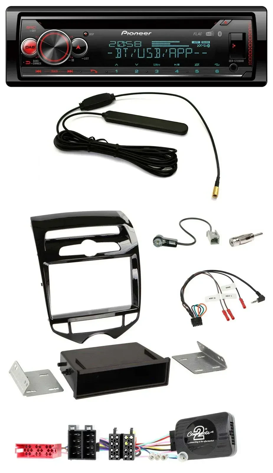 Автомагнитола для Hyundai ix20 (с 2010) Pioneer DAB, Bluetooth, USB, CD, с поддержкой управления на руле