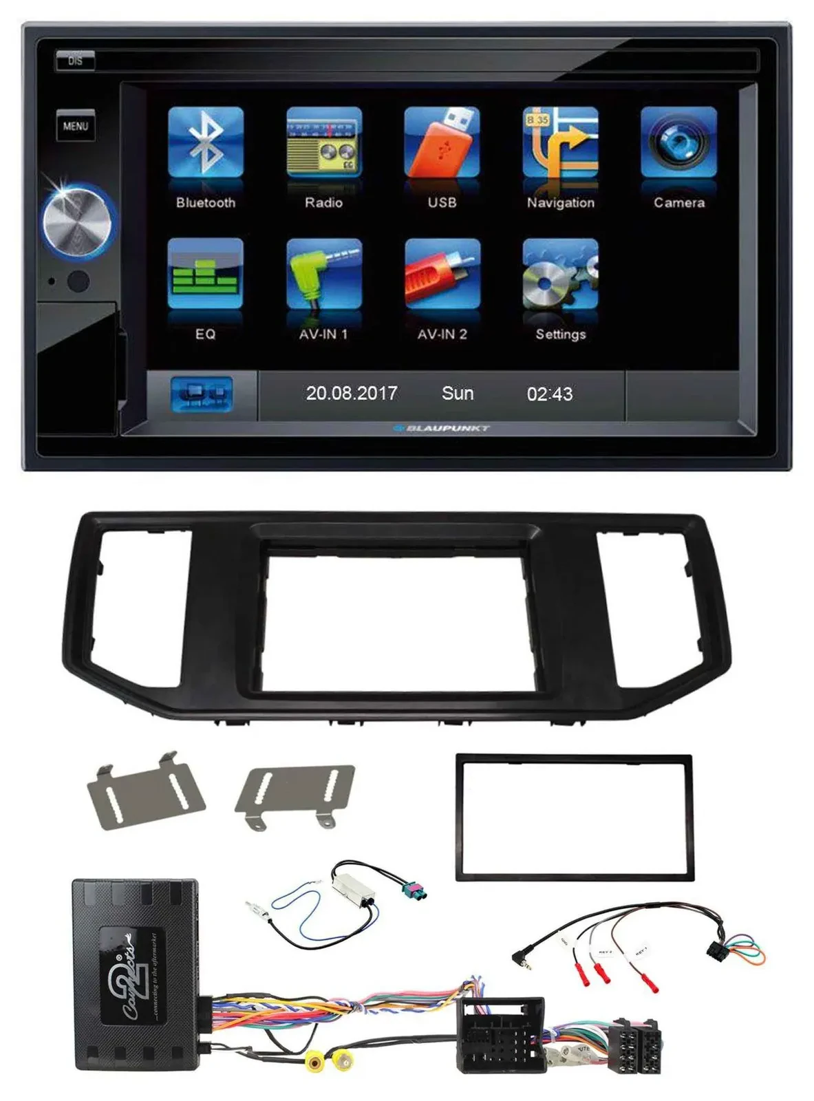 Blaupunkt SD USB TMC Bluetooth 2DIN Lenkrad Navigation für VW Crafter MAN TGE In