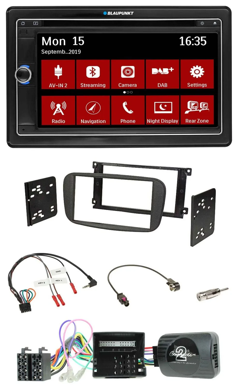 Blaupunkt Lenkrad DAB TMC 2DIN USB Bluetooth Navigation für Ford S-Max Mondeo Ca
