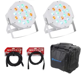 Светодиодный прибор Rockville FHB-118 LED RGB DMX LED PAR с аксессуарами (пара)