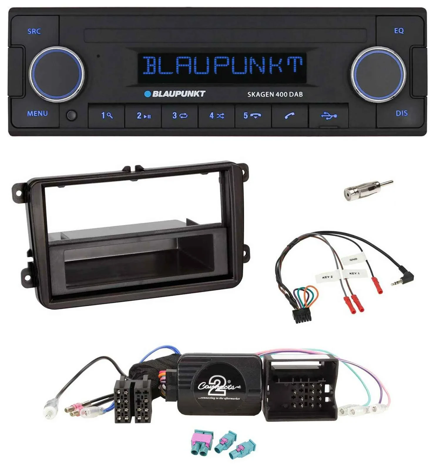 Blaupunkt DAB USB Bluetooth Lenkrad Autoradio für VW Amarok Beetle EOS Caddy Gol