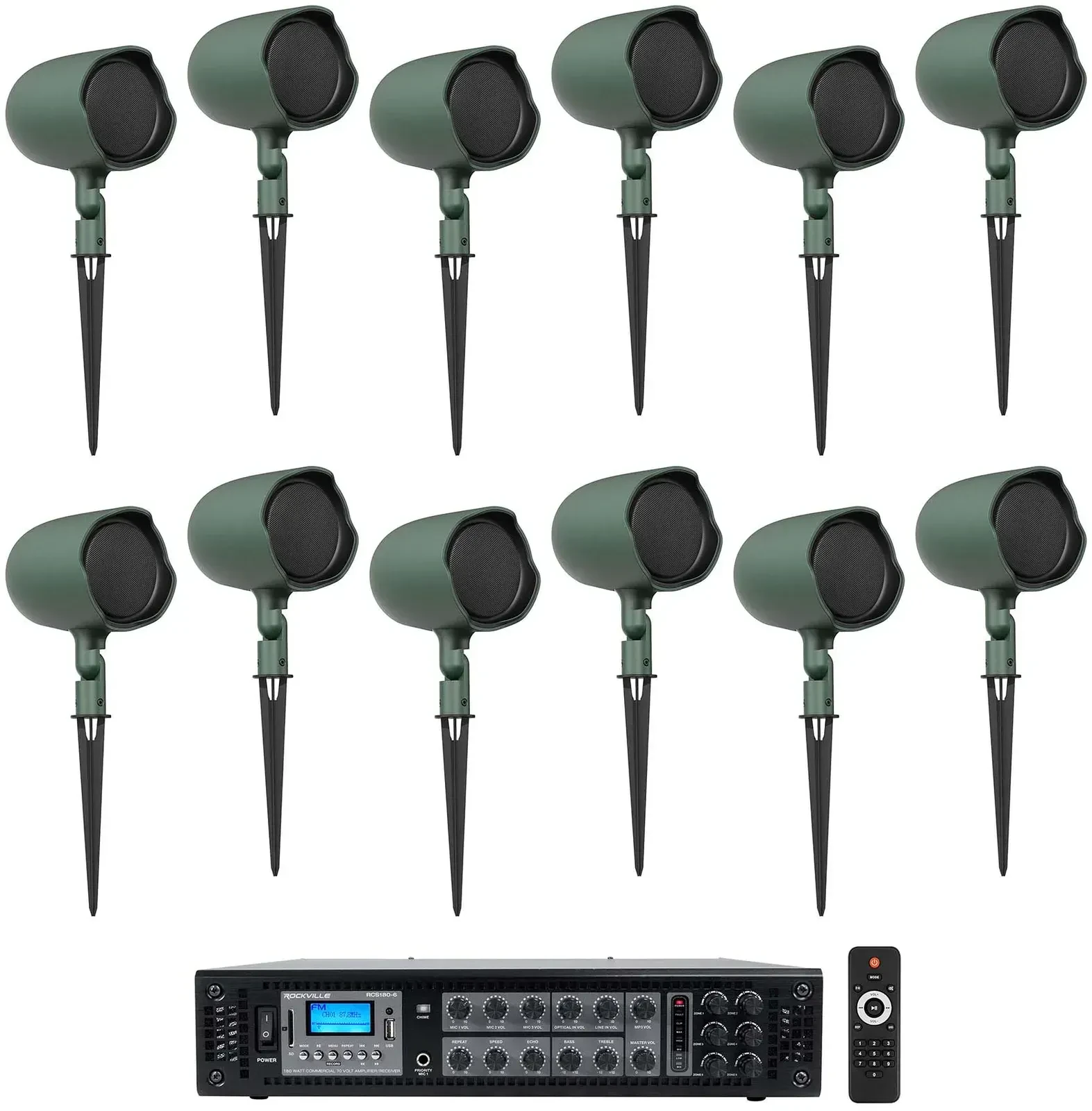 Рупорная акустика JBL GSF3-GN Green с усилителем (12 штук)