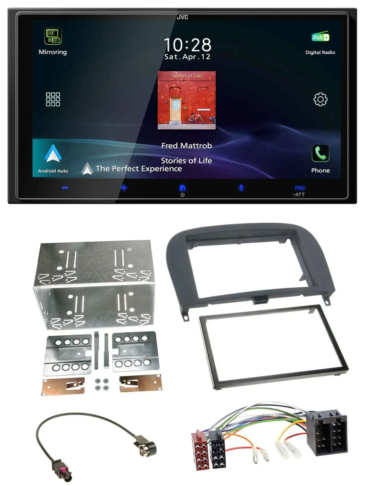 JVC USB Bluetooth 2DIN DAB MP3 Autoradio für Mercedes SL-Klasse 2001-2011 R230