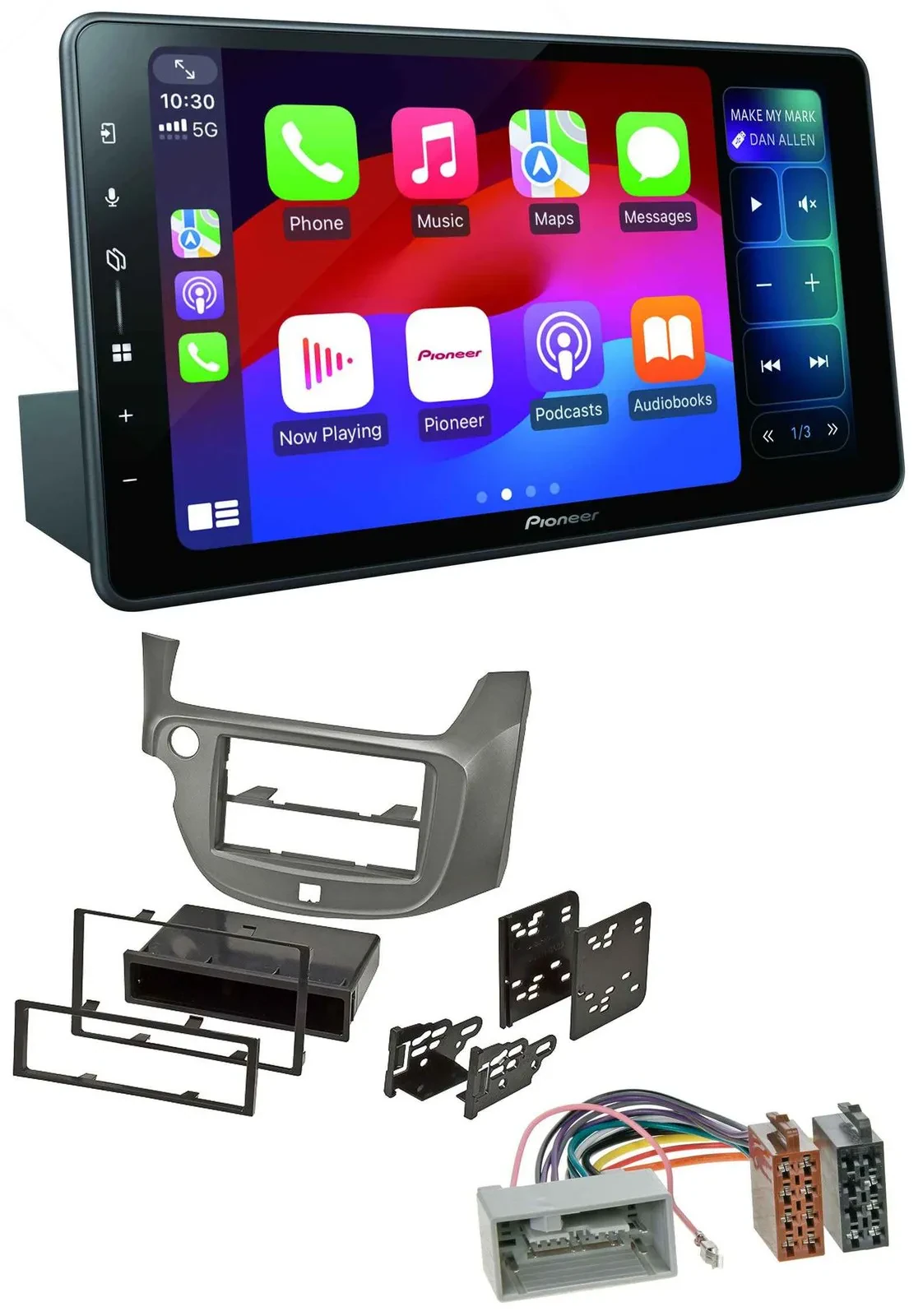 Pioneer Bluetooth DAB MP3 USB Autoradio für Honda Jazz (ab 2009) - silber