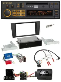 Автомагнитола Pioneer DAB, Bluetooth, USB для Audi A4 B5 1999–2001, совместимая с активной системой, поддержка кнопок на руле