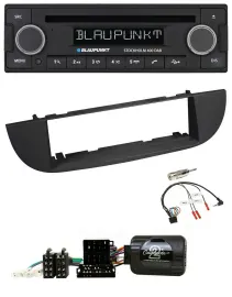 Автомагнитола Blaupunkt Bluetooth, DAB, CD, USB, для Fiat 500 (с 2007), черная, с поддержкой кнопок на руле