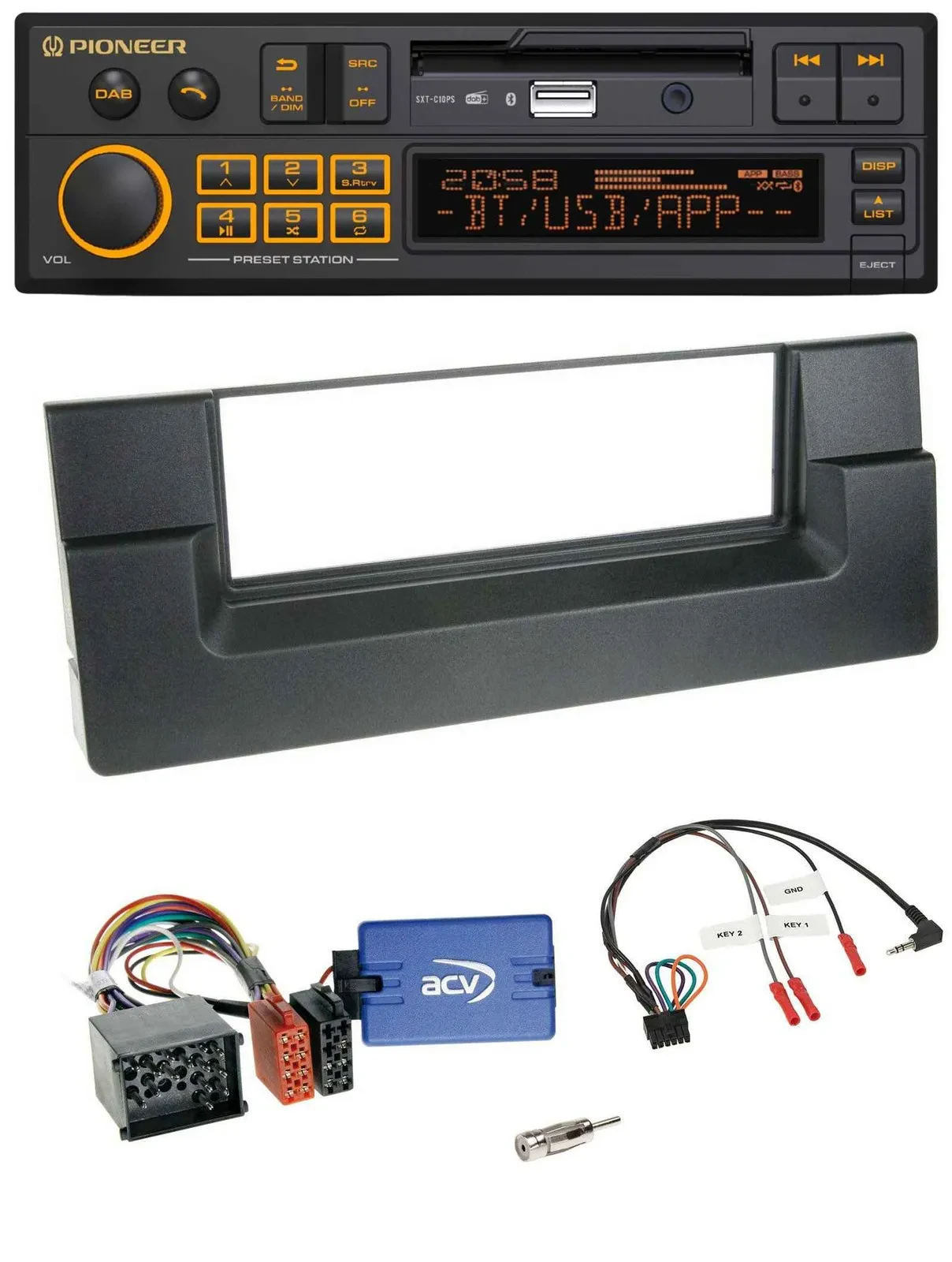 Автомагнитола для BMW 5 Series E39 (1996–2001) Pioneer DAB, Bluetooth, USB, поддержка управления с руля