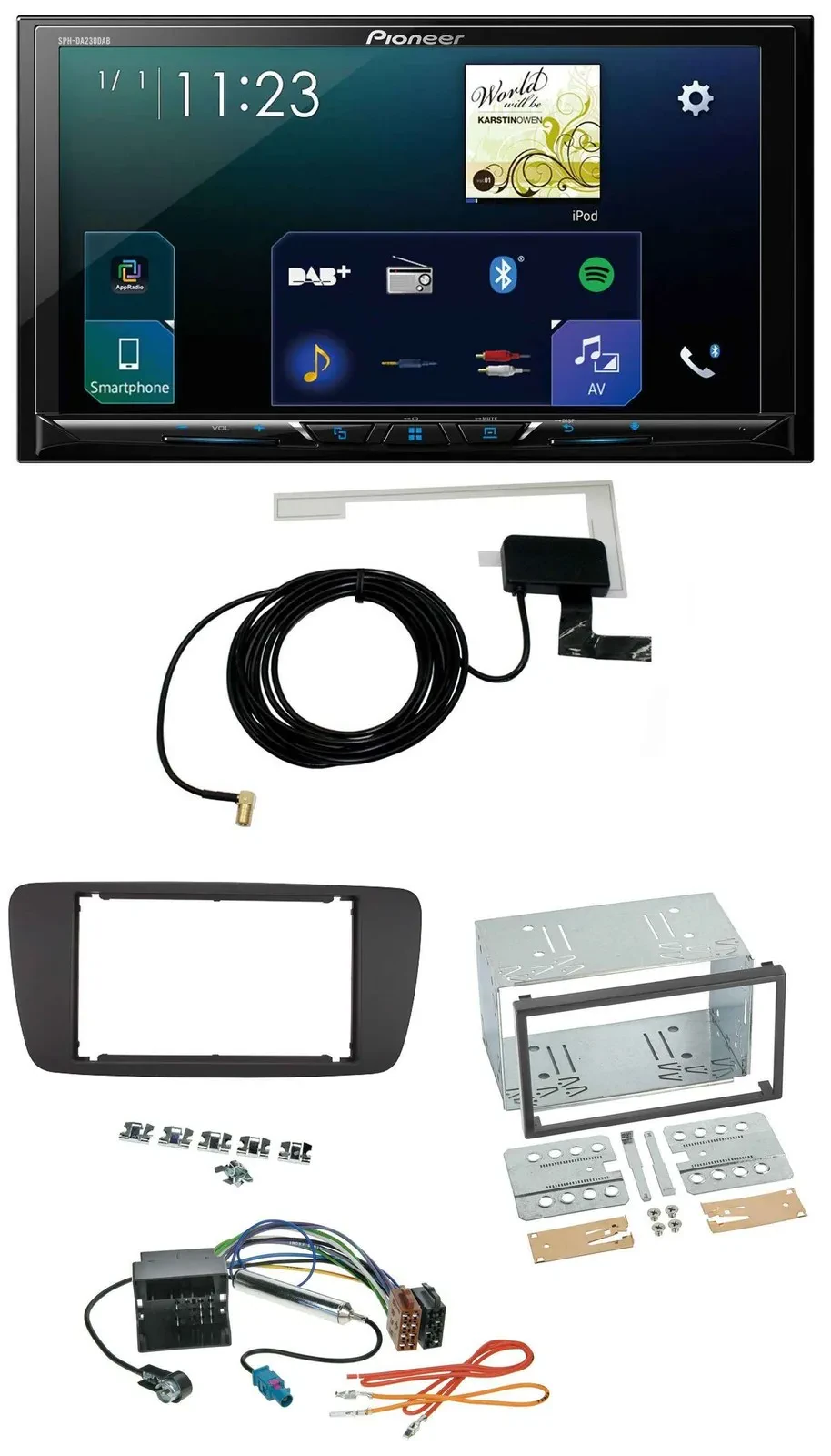 Pioneer 2DIN DAB USB MP3 Bluetooth Autoradio für Seat Ibiza ab 08 azabacheschwar