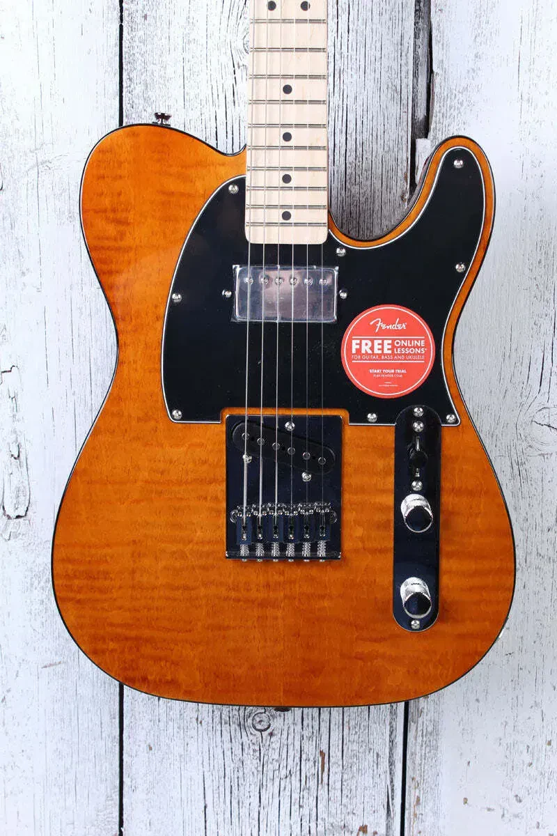 Fender Squier Affinity Telecaster FMT SH Electric Guitar Flame Maple Top Mocha