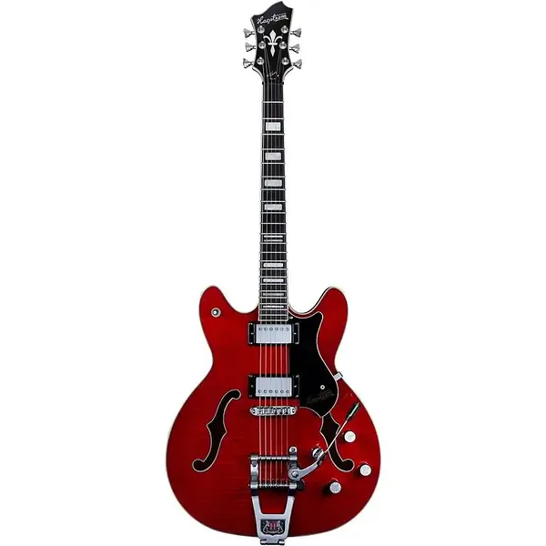 Электрогитара полуакустическая Hagstrom Tremar Viking Deluxe Electric Guitar Transparent Wild Cherry