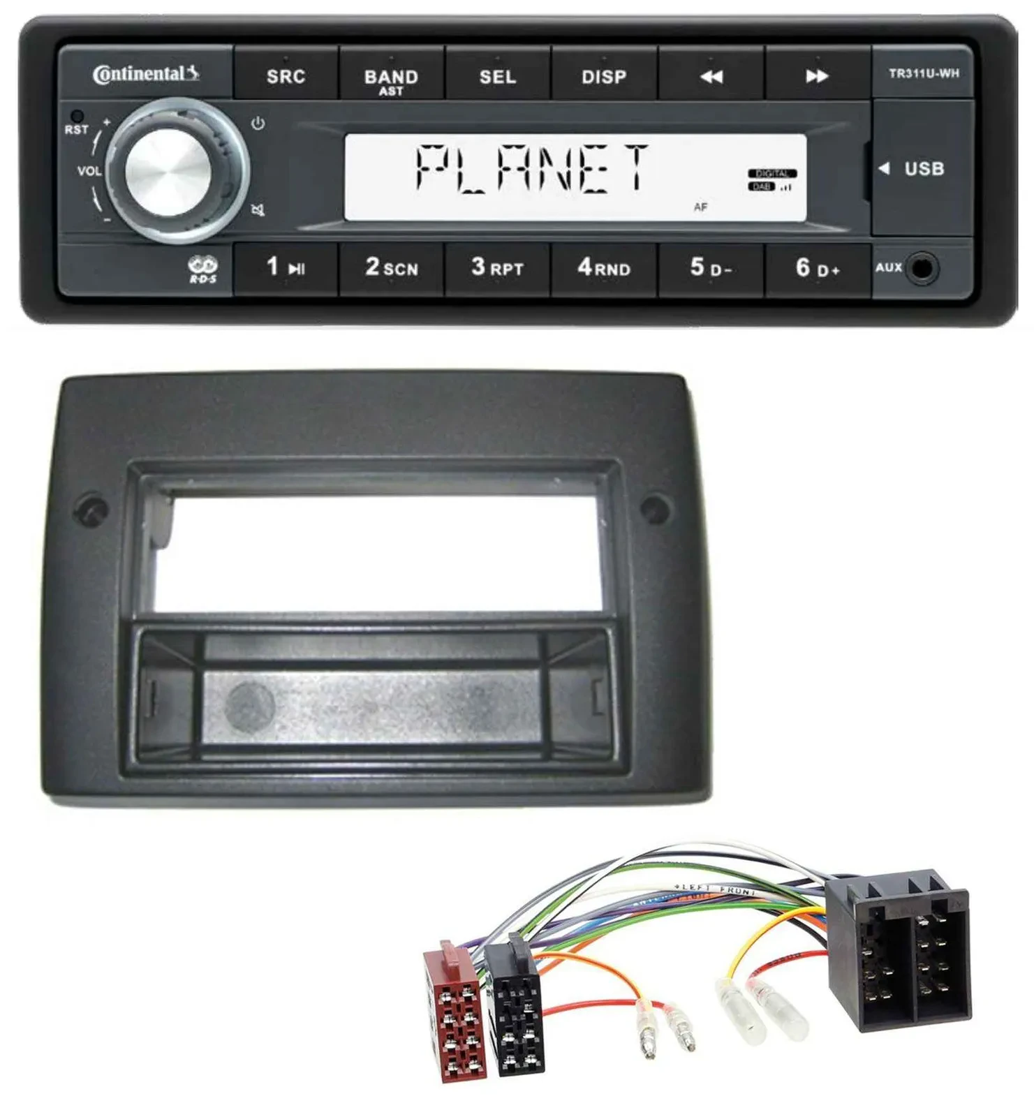 Continental USB MP3 AUX 1DIN Autoradio für Fiat Stilo 192 01-08 Profiversion Abl