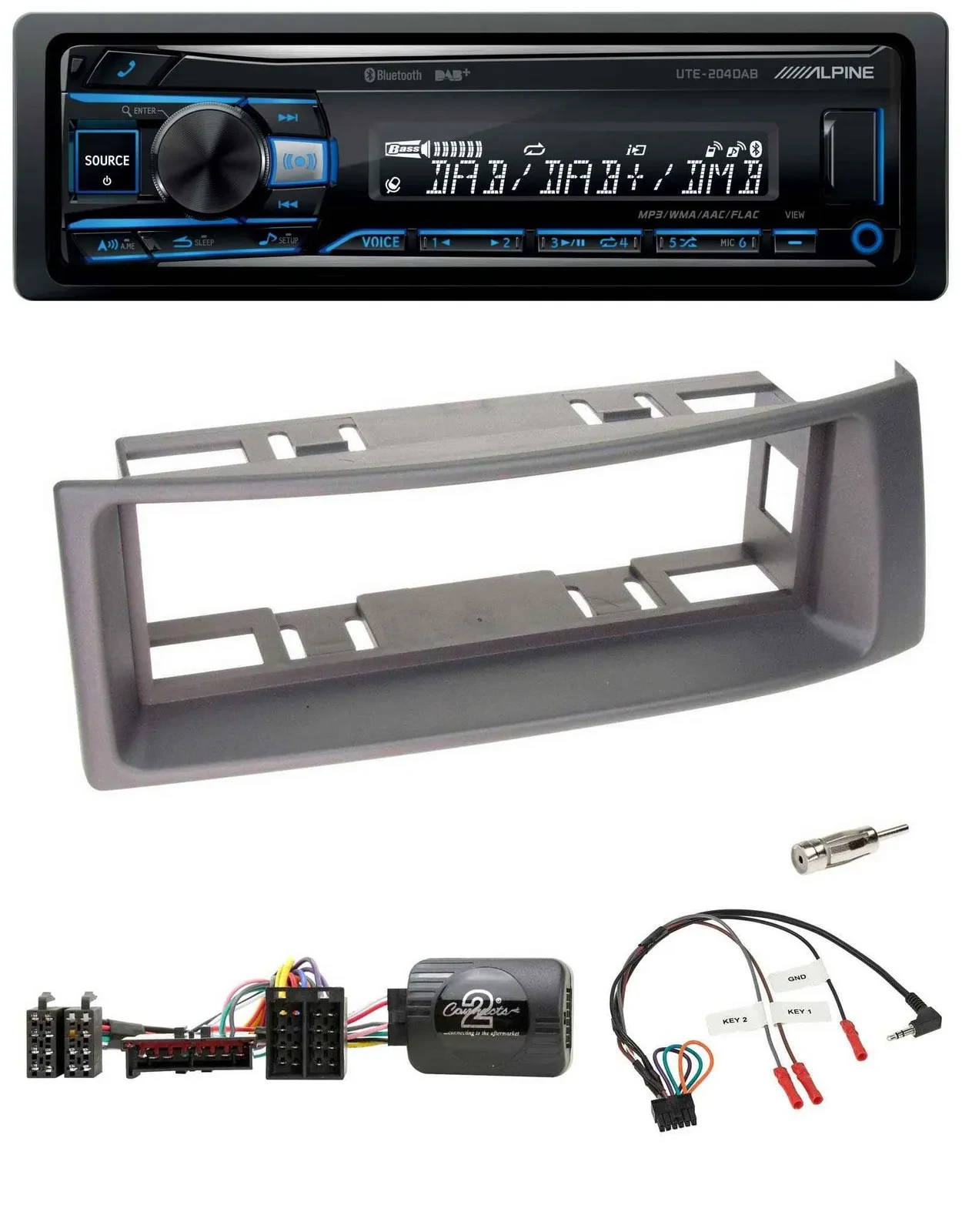 Alpine USB Bluetooth DAB Lenkrad Autoradio für Renault Megane Scenic 96-00 anthr