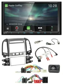 Kenwood Bluetooth USB 2DIN Lenkrad TMC DAB Navigation für Hyundai Santa Fe 10-12