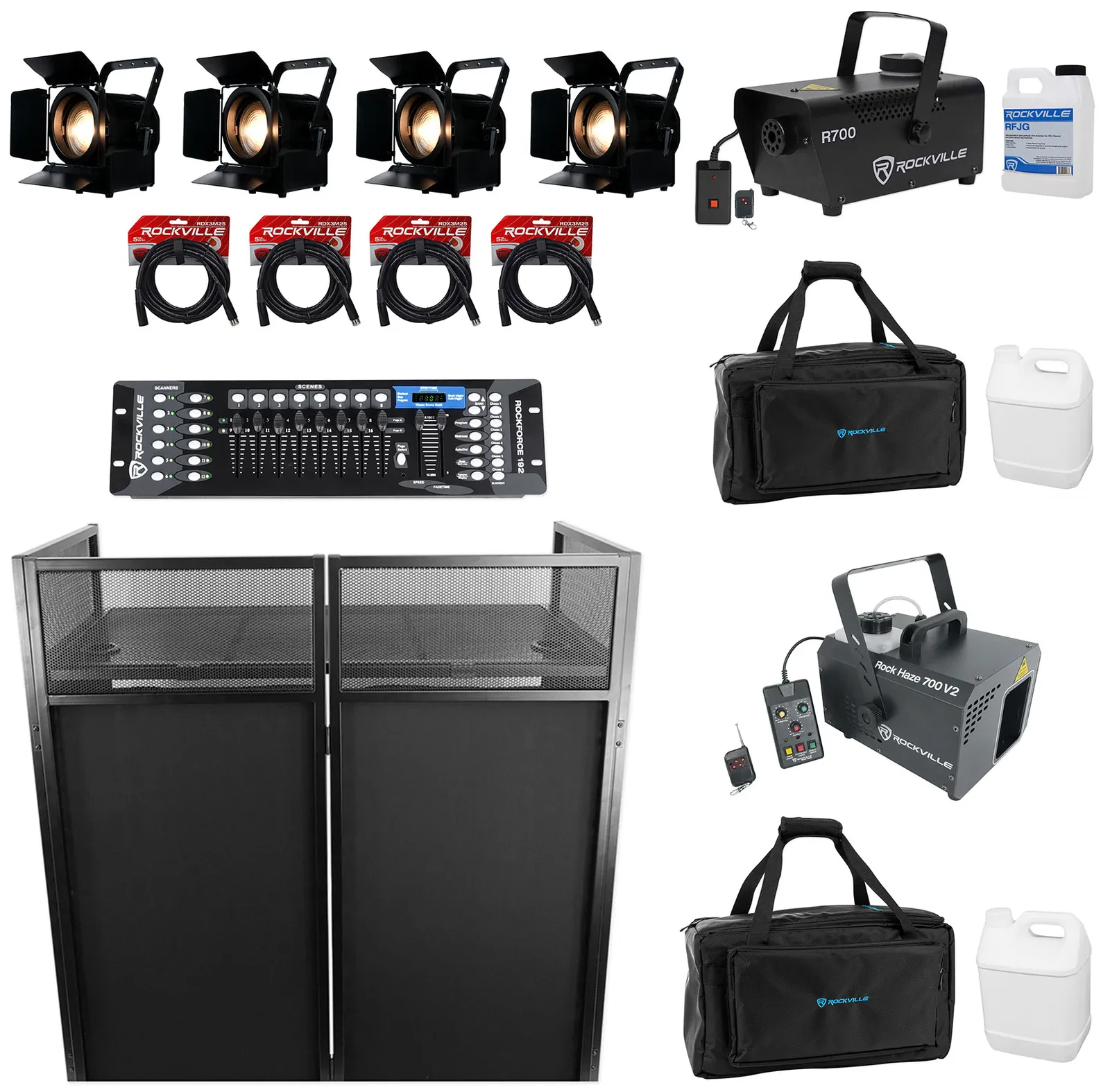 Комплект светового оборудования American DJ ENCORE FR150Z+ROCKFORCE 192+R700-4