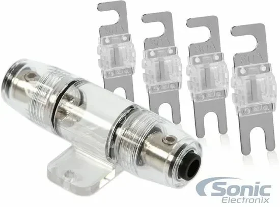 4 Pack of 80 Amp Nickel-Plated MANL Fuse w/ Belva MANL Fuse Holder